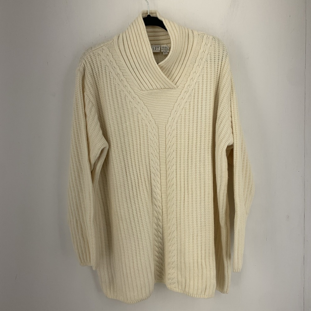 Vintage Apart Impressions Womens XL Tunic‎ Sweater Cable Knit Fisherman Chunky
